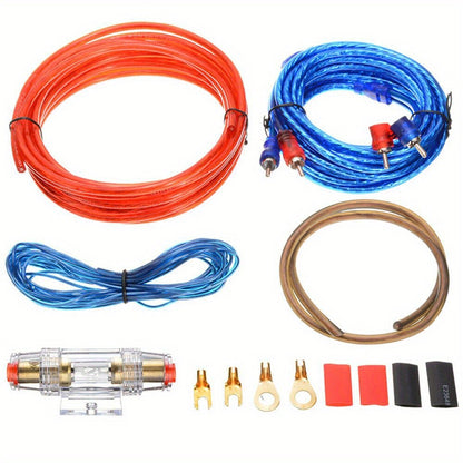Amplifier Wiring Kit 10 Gauge 1500W - Complete Car Audio Amp Install Kit with RCA Cable, Power & Ground Wire, Remote Cable, AGU Fuse Holder, OFC Subwoofer Wiring
