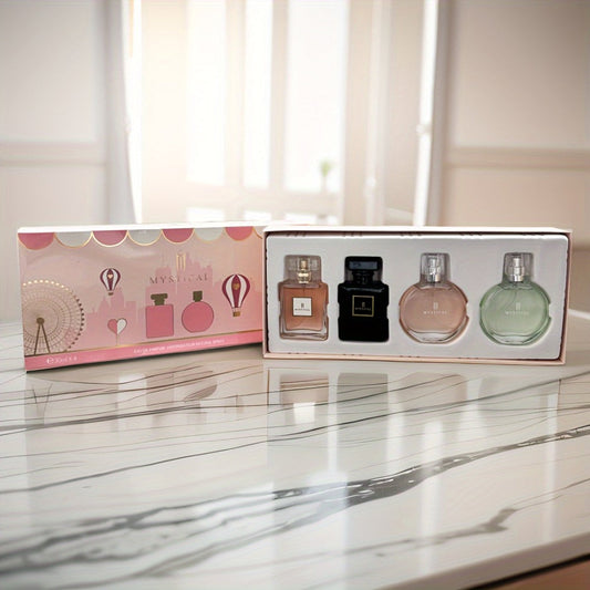 Perfume Gift Set for Women 4 Pieces - Mini Travel Fragrance Set Long Lasting, Unisex Cologne Spray Portable Gift Box for Mother's Day Valentine's Day Birthday 20ml 30ml