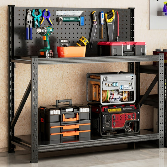 Metal Storage Shelf 4-Tier Heavy Duty Shelving Unit 47.2" Freestanding Garage Storage Rack for Kitchen Pantry Basement Workshop