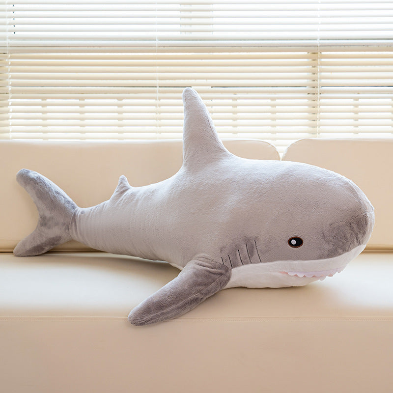 Plush Toy – Jumbo Shark Pillow 24-Inch in Blue, Grey, Blue-Pink or Rainbow Colorways and Ocean Decor