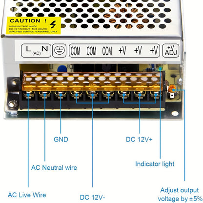 12V 20A 240W Switching Power Supply AC to DC Converter 110V 240V Input Regulated Adapter for LED Strip Lights 3D Printer CCTV Camera Ham Radio Audio Amplifier LCD Monitor