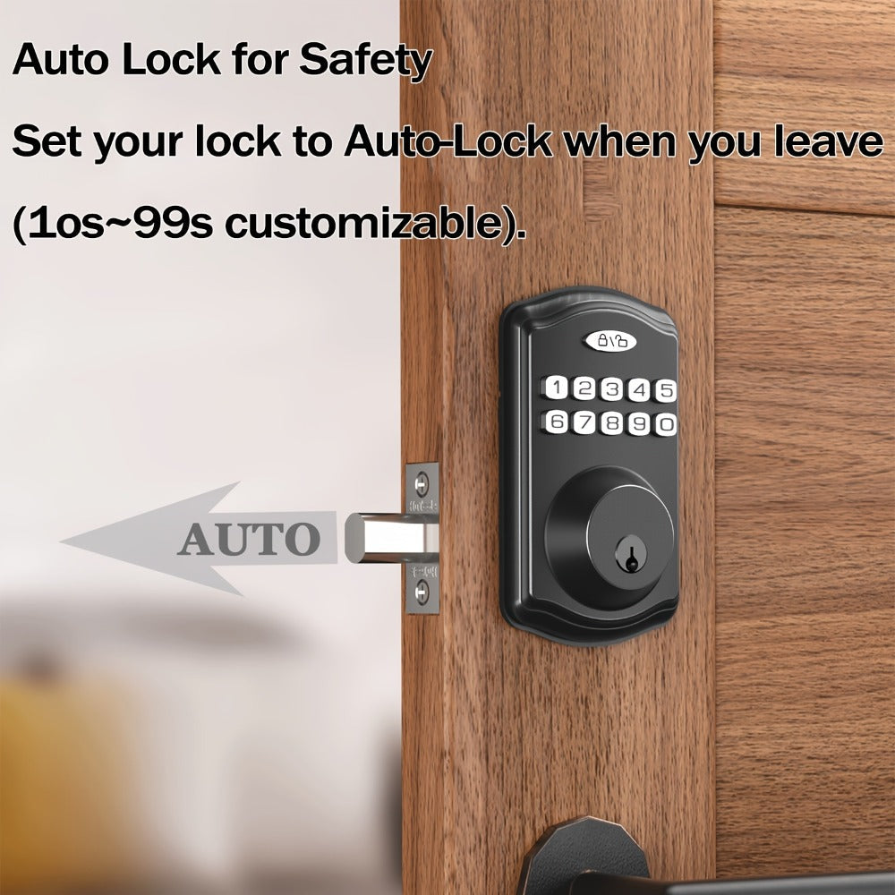 Electronic Keypad Deadbolt 3-Pack Keyless Entry Door Lock with 100-Code Capacity, Auto Lock, Anti-Peep PIN & Backup Key – No WiFi No App, Smart Lock for Home Villa Courtyard Apartment Standard Doors