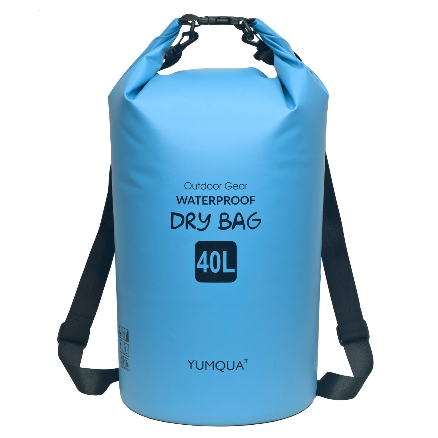 Waterproof Dry Bag Backpack 40L Roll Top Lock Closure PVC Floating Storage Bag for Kayaking Boating Swimming Hiking Camping Fishing Black Army Green Blue Yellow