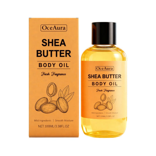 Shea Butter Body Oil Moisturizing Non-Greasy Fast Absorbing Lightweight Formula – Gentle Mild Cleansing Soft Smooth Skin All Body Daily Skin Care Value Pack 3.38oz 2pcs