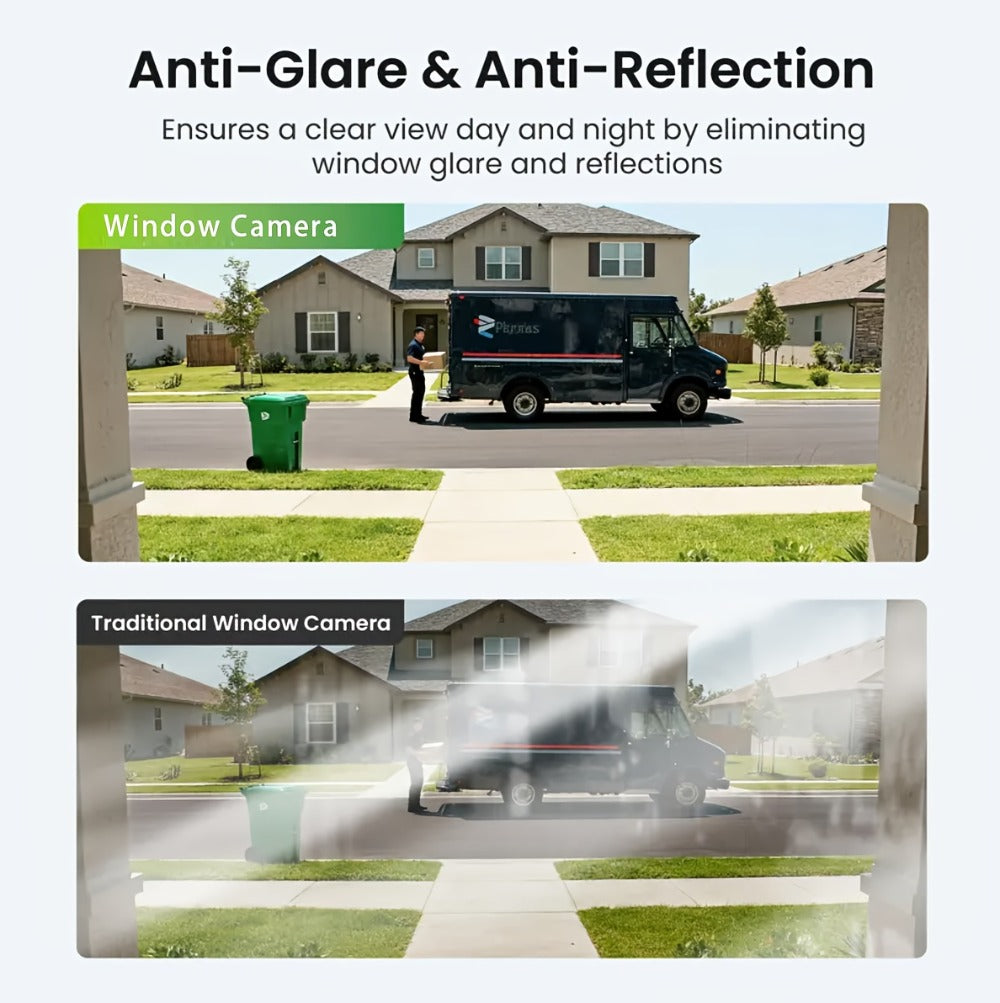 Security Camera 6MP Window Model with Dual-Band WiFi, Full-Color Night Vision, Human Detection and 1 or 2 Pack