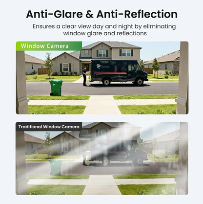 Security Camera 6MP Window Model with Dual-Band WiFi, Full-Color Night Vision, Human Detection and 1 or 2 Pack