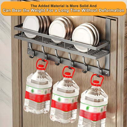 Metal Over-Door Hook Rack with Five, Six or Eight Hooks for Clothes, Bags, Keys or Towels for Home and Everyday Use