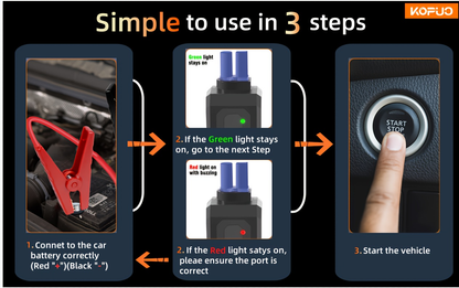 Car Jump Starter Power Bank 3-in-1 12V Battery Booster Charger LED Flashlight SOS for Cars Motorcycles SUVs Compact Emergency Starter Dead Battery in Seconds