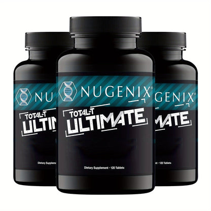 Natural Testosterone Booster for Men – Total-T Ultimate with D-Aspartic Acid, Horny Goat Weed, Tribulus, Maca & Stinging Nettle | Energy, Mood & Muscle Health Support | 1 or 3 Bottle Pack