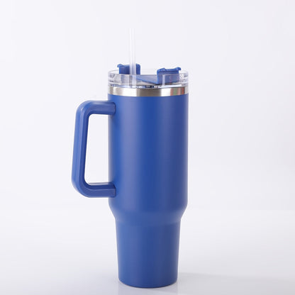 40 oz Insulated Stainless Steel Tumbler with Handle and Straw Lid in 15 Checkout Color Options