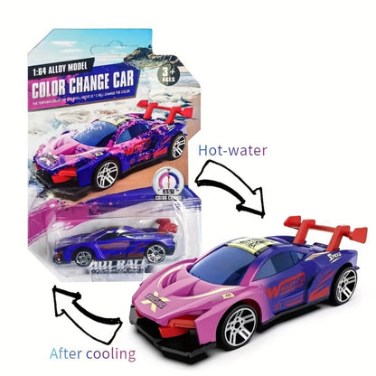 6-Pack Color Changing Die-Cast Toy Cars for Kids – Temperature Sensitive Alloy Vehicles That Change Color in Water, Assorted Styles, Gift for Boys Girls Ages 3-6