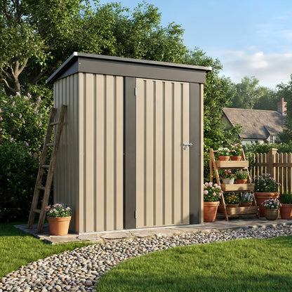 Garden Storage Shed | Metal Lockable Tool Backyard Waterproof Compact