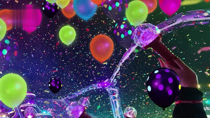 UV Neon Glow Balloons 42 Pcs Assorted – 12 Inch Blacklight Fluorescent Glow in the Dark Balloons with Neon Stars for Glow Party, Birthday, Wedding & Halloween Decorations