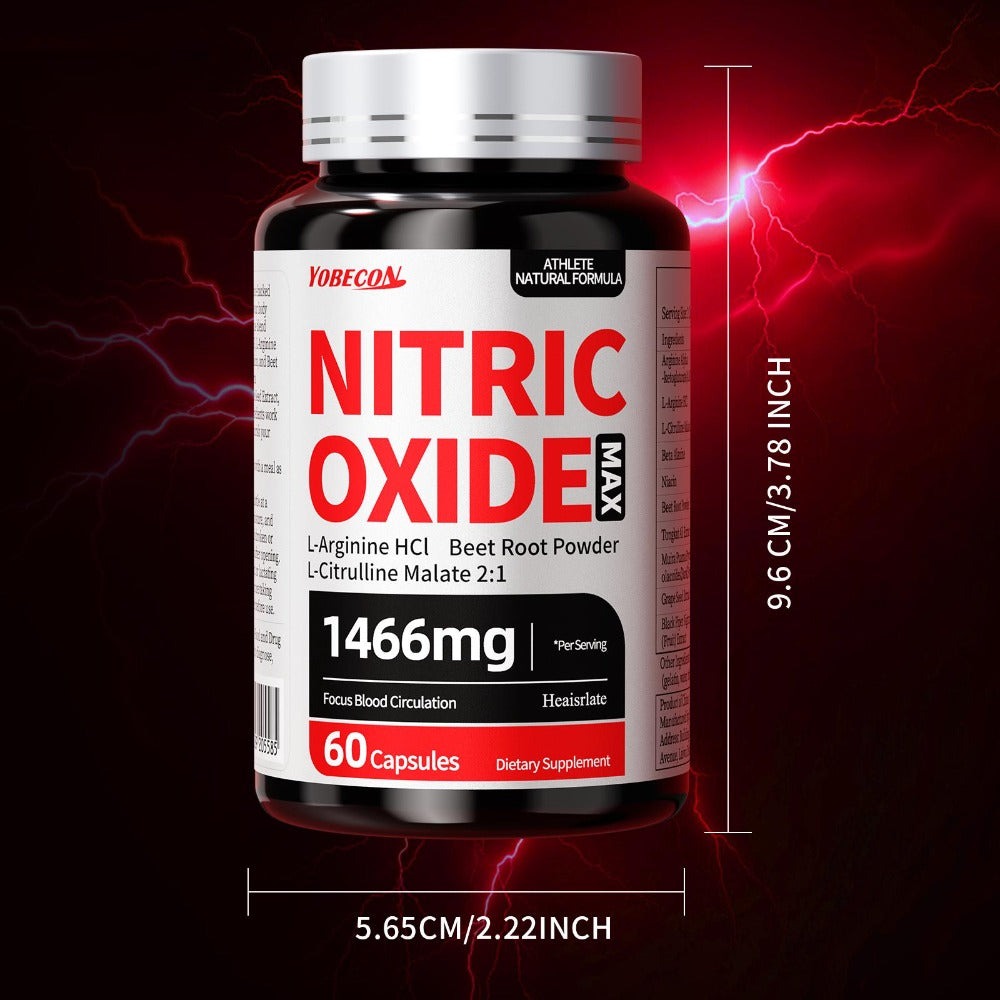 Nitric Oxide Supplement 10-in-1 with L-Arginine, L-Citrulline, AAKG & Beetroot - Blood Flow
