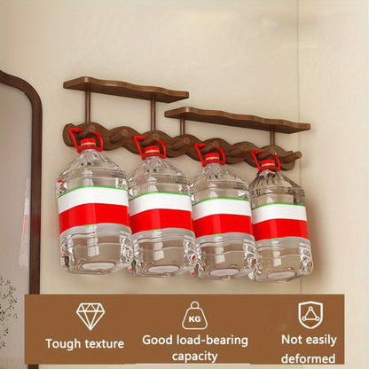 Coat Rack Wall Mounted Wood-and-Metal Organizer with Upper Shelf and 4 or 8 Hooks for Entryway Storage