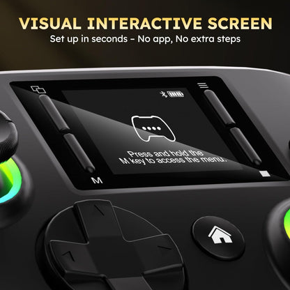 Wireless Gaming Controller Touchscreen PC PS4 Switch Android iOS - 4 Programmable Buttons Rapid Fire 6-Axis Gyroscope Dual Vibration RGB Lighting Bluetooth Gamepad for All Platforms