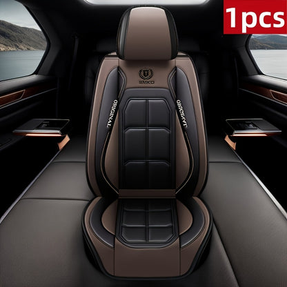 Car Seat Covers Sporty Faux Leather Full-Coverage Front Seat Design in Green or Blue Options