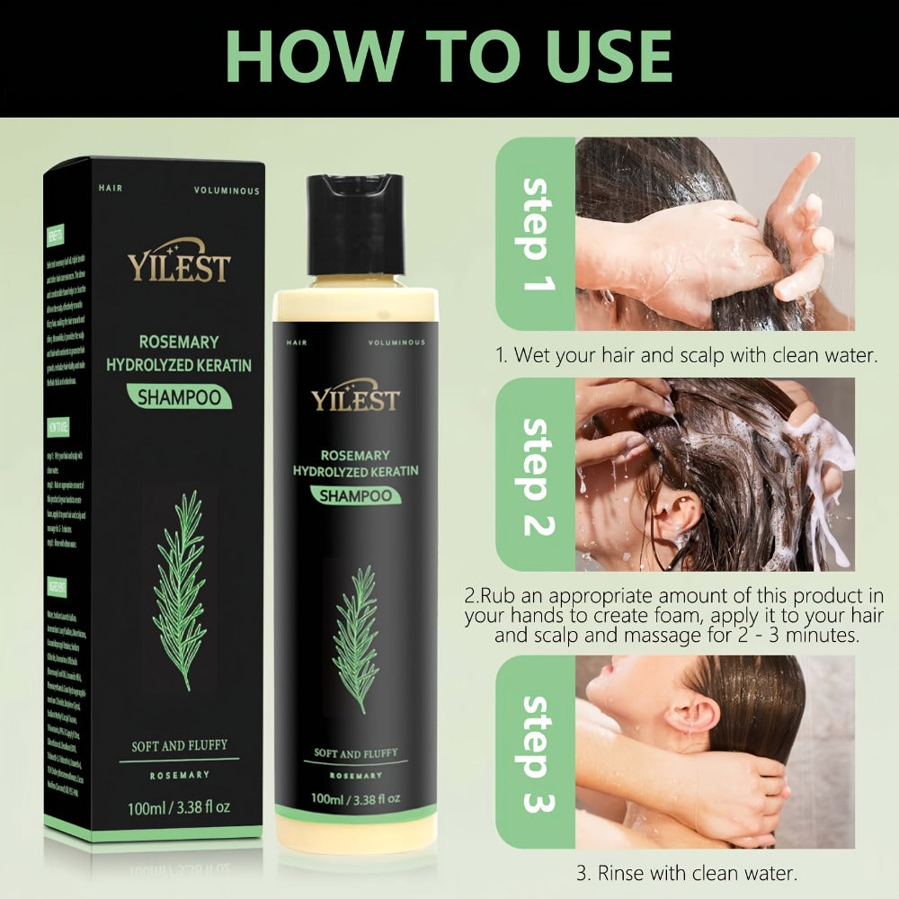 Rosemary Shampoo for hair care & Volume — Enriched with Rosemary Extract, Amino Acids & Plant Squalane | Strengthening, Moisturizing &