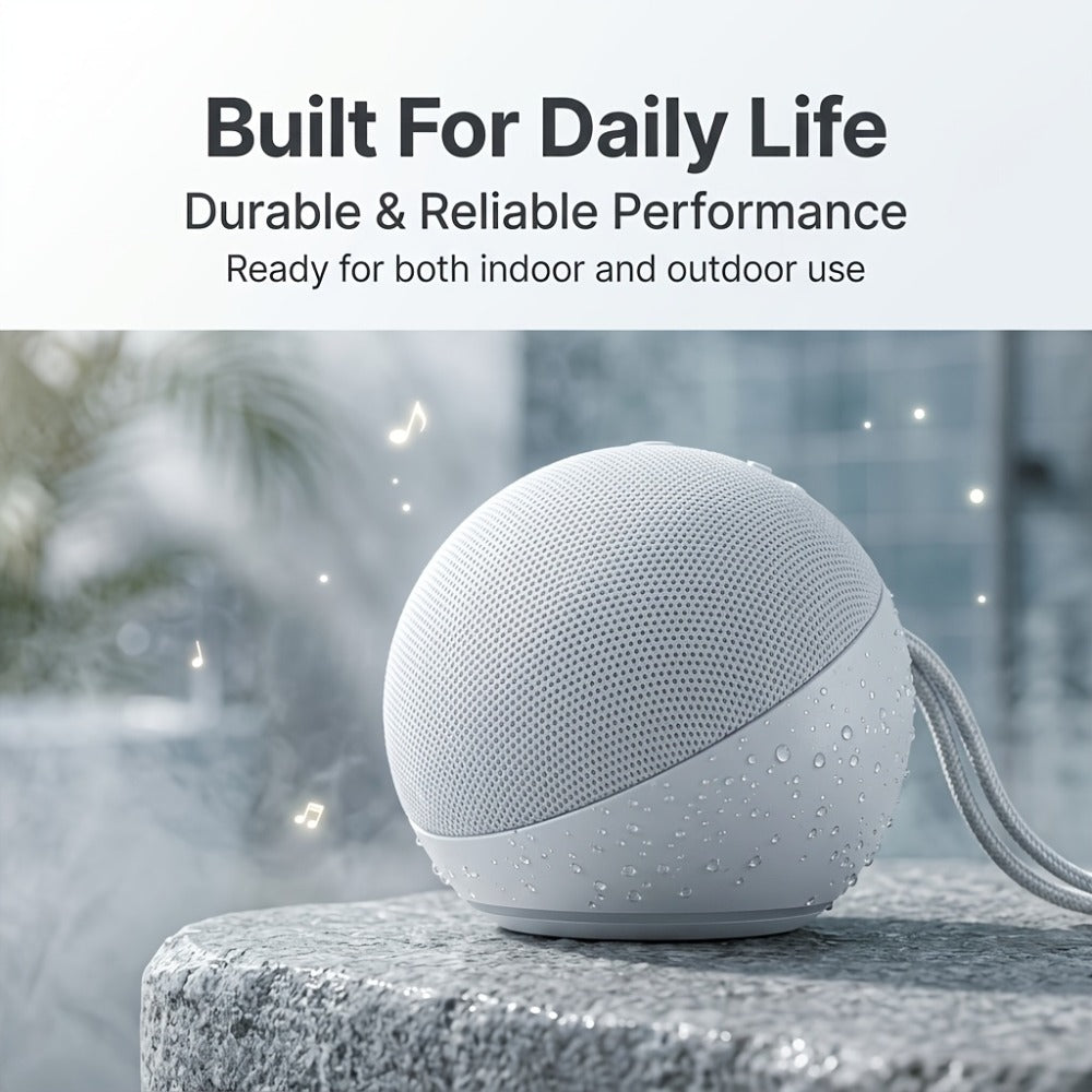 Portable Bluetooth Speaker Spherical Model with RGB, TWS, Subwoofer, 360° Listing and Included Base