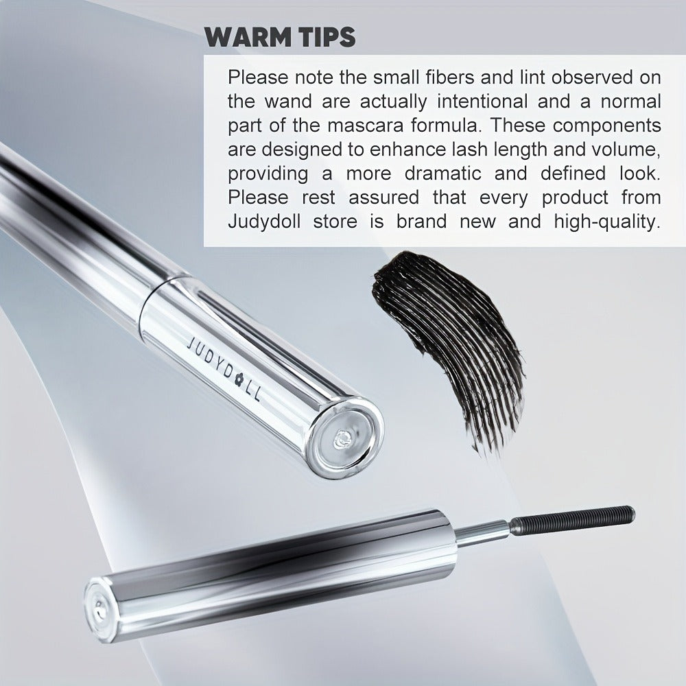 JUDYDOLL Mascara in Black or Brown with Curling or Precision Metal Applicator Designs and Slim Gray Tubes