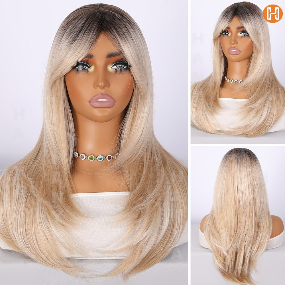 Synthetic Wig Long Heat-Resistant Style, Six Color Choices with 24-Inch Retained Length for Parties