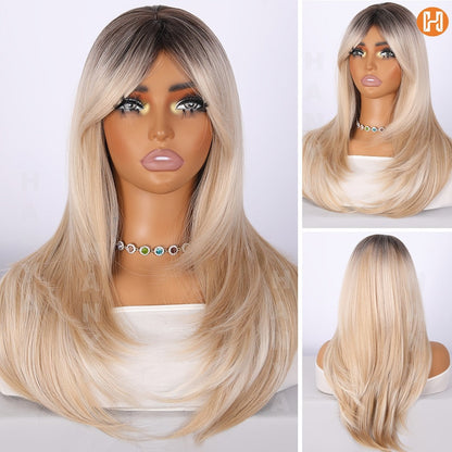 Synthetic Wig Long Heat-Resistant Style, Six Color Choices with 24-Inch Retained Length for Parties