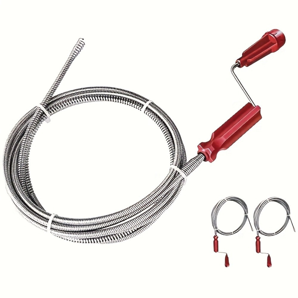 Drain Snake Pipe Cleaner – Flexible Drain Auger for Toilet, Sink, Shower & Sewer Clog Removal, Reusable Spring Wire Drain Unclogger