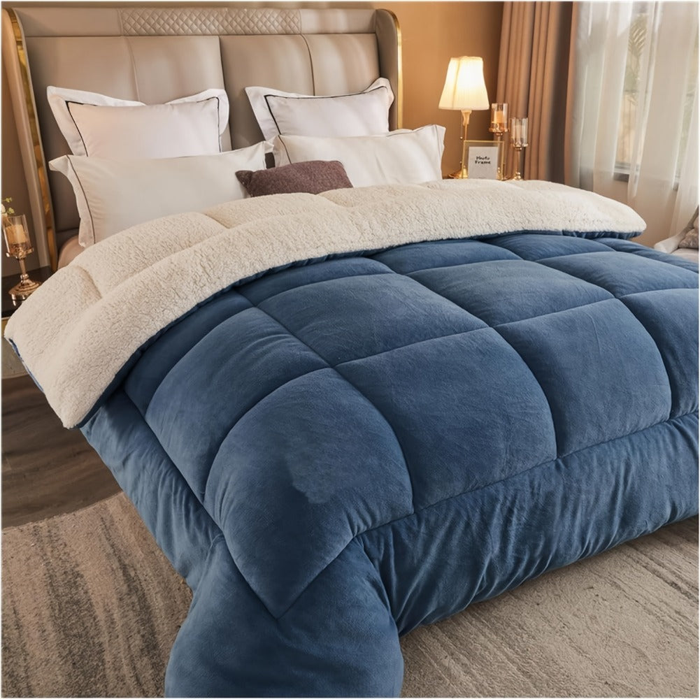 Reversible Sherpa Fleece Comforter Set in 40 Size and Color Options for Twin XL, Full, Queen or King Beds