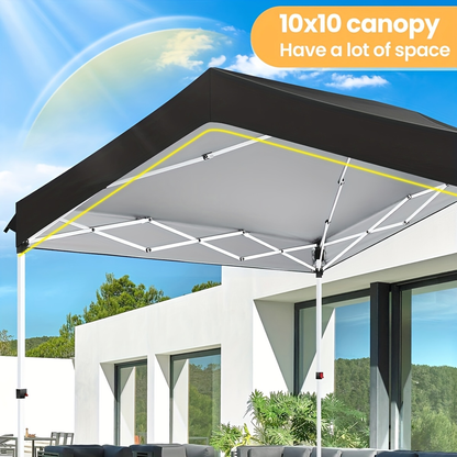 Center-Lock 10x10ft Pop-Up Canopy Tent with Three Height Settings and Optional Three-Sidewall Packages