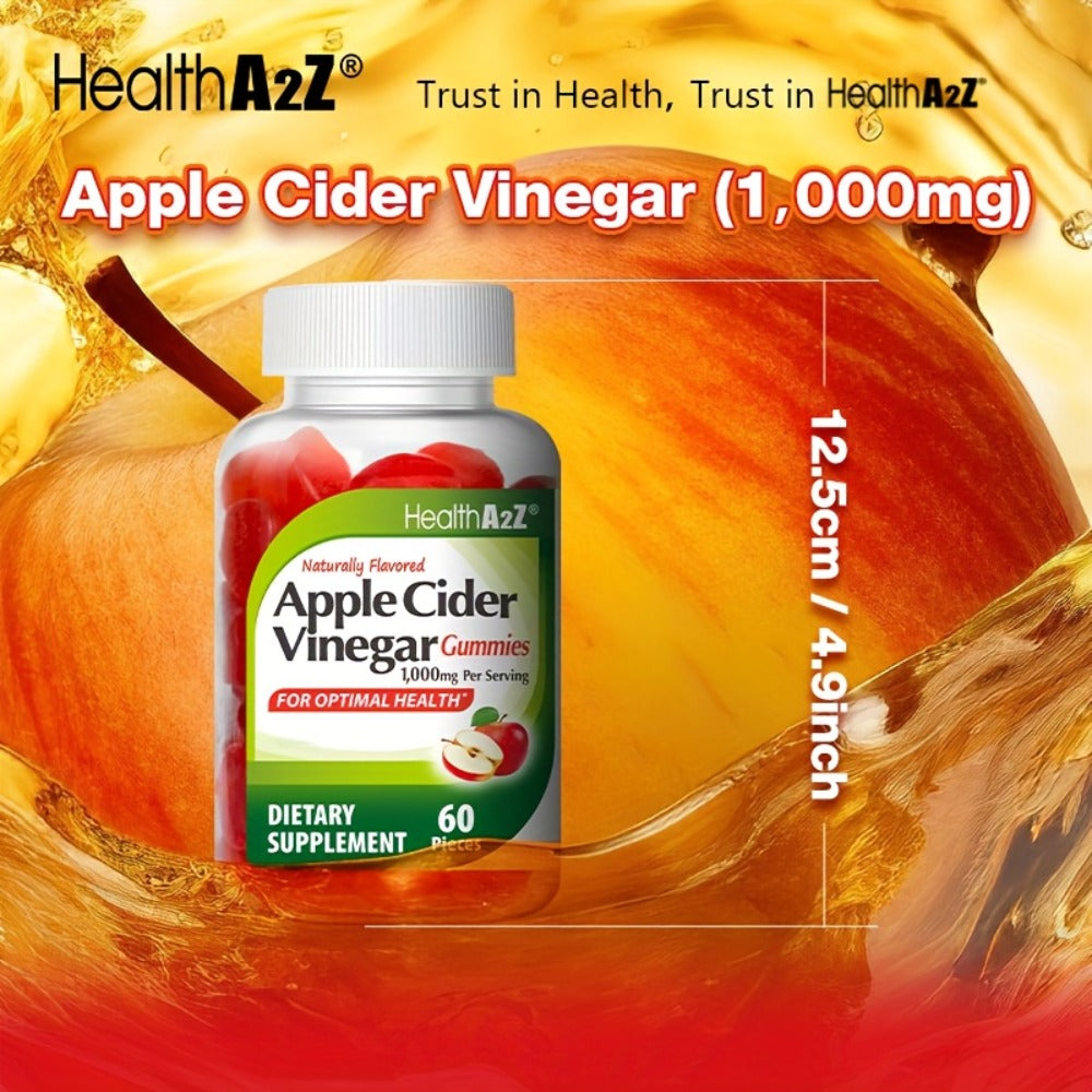 Apple Cider Vinegar Gummies 1000mg Extra Strength with B6, B12, Folic Acid, Pomegranate & Beet - Digestive Health, Clear Skin & Weight Support - Antioxidant ACV Gummies - 60 Count