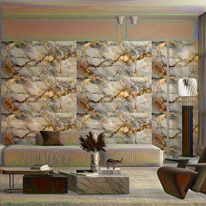 11.8 x 23.6-Inch Marble-Pattern Foam Wall Panels in 50- or 100-Piece Color and Count Options