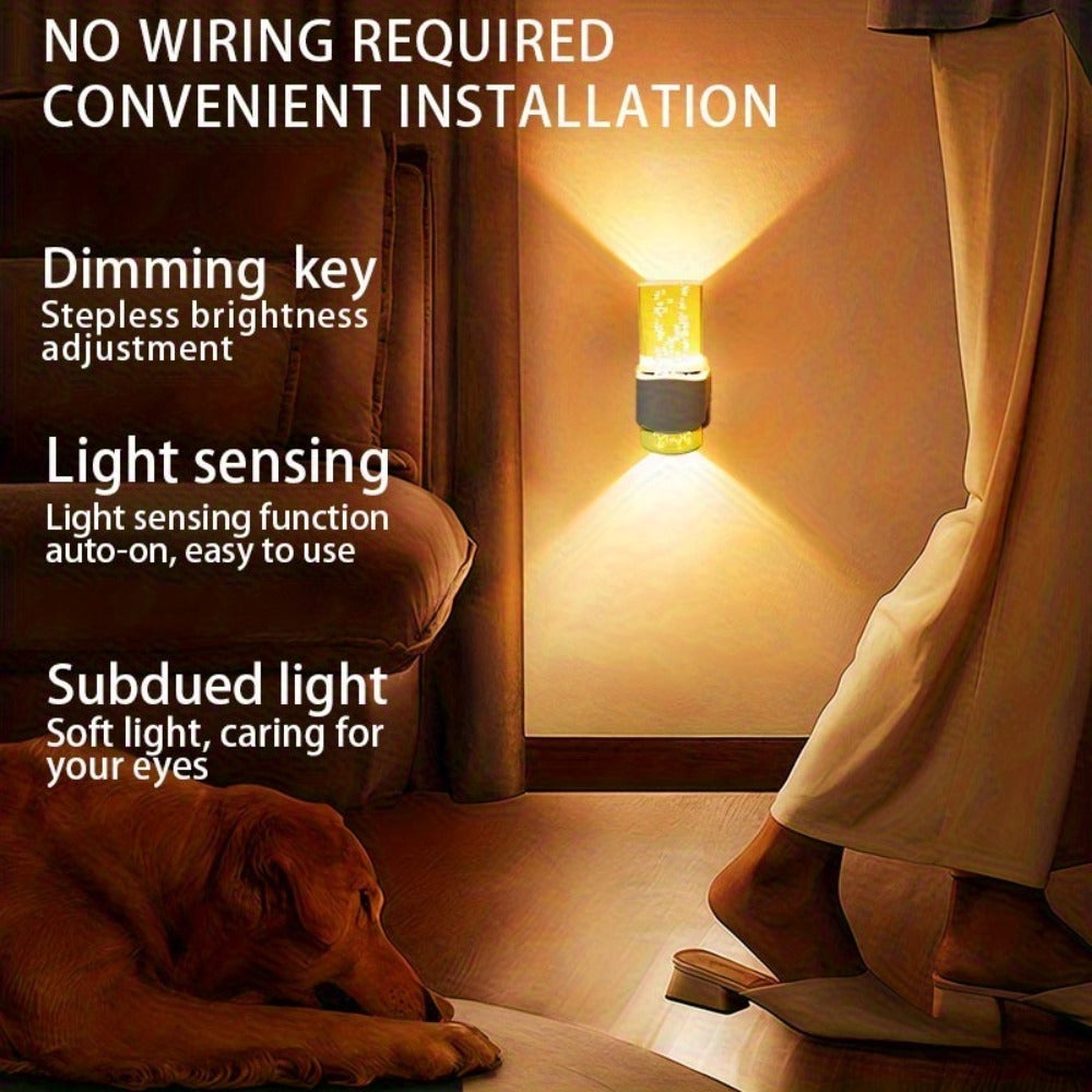 LED Night Light Plug In Wall 2 Pack – 3000K Warm White Dimmable Night Lights with Auto Light Sensor for Hallway Bedroom Bathroom Stairway – Modern Wall Plug Night Light