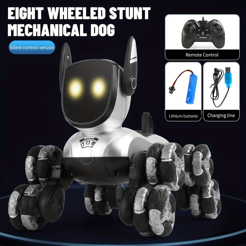 Robot Dog Toy for Kids – RC Smart Interactive Electronic Pet with Remote Control, Music & Action Show, Stunt Moves, Rechargeable STEM Gift for Boys & Girls Ages 3 4 5 6 8, Birthday Christmas Halloween
