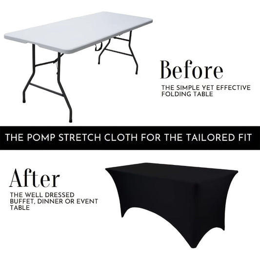 Spandex Tablecloth 6 Foot Rectangular Stretch Table Cover for Parties Weddings Banquets – Wrinkle-Free Full Coverage Fitted Table Cloth for Events