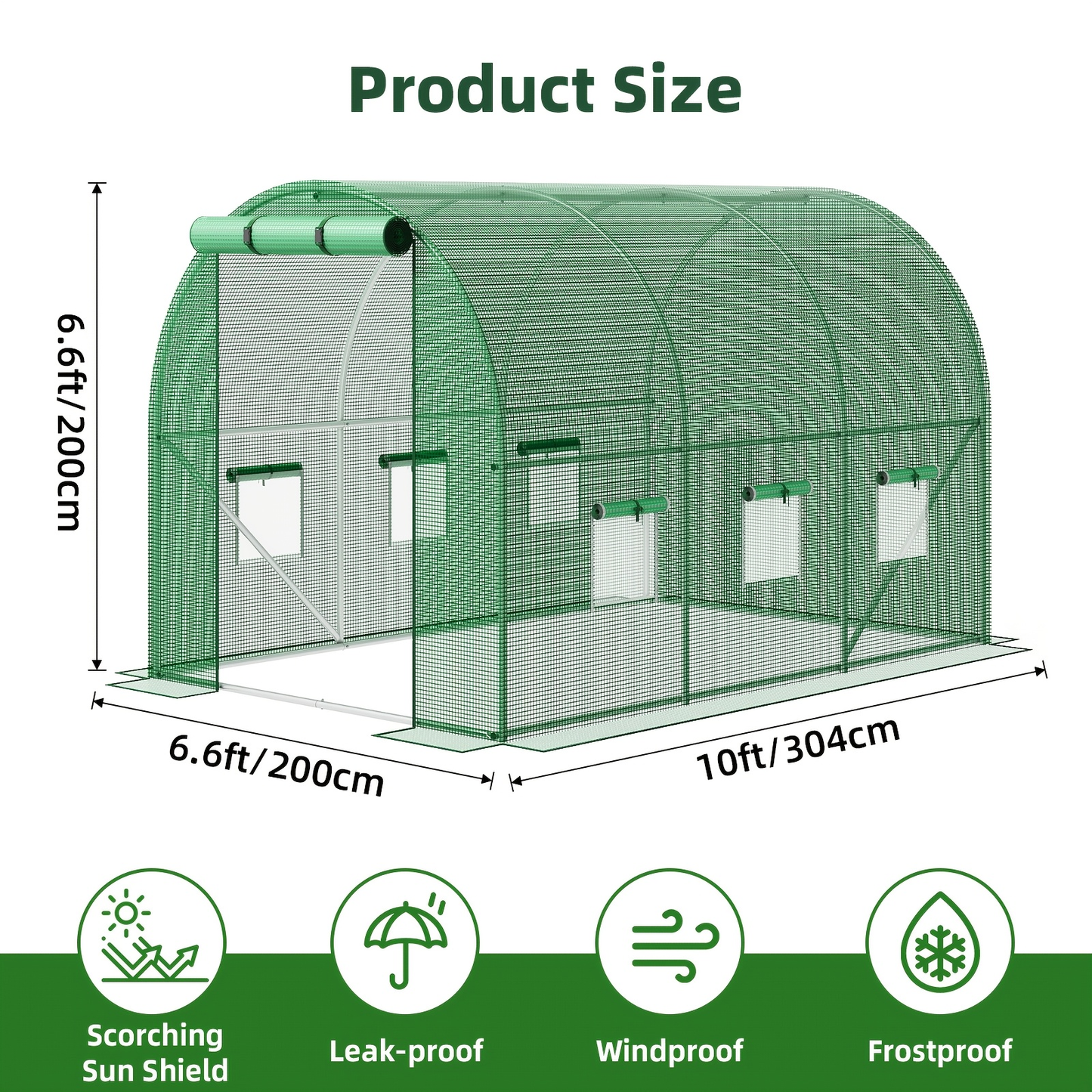 Three- or Four-Tier Portable Garden Greenhouse with Iron Frame and PE Cover in Six Configurations