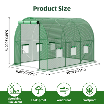 Three- or Four-Tier Portable Garden Greenhouse with Iron Frame and PE Cover in Six Configurations