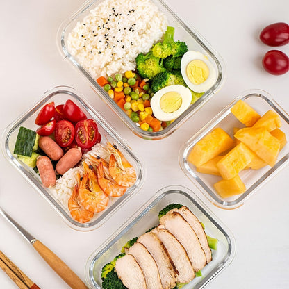 Food Storage Containers Ten-Piece Borosilicate Glass Set with Snap-Lock Lids in Pink, Black or Green
