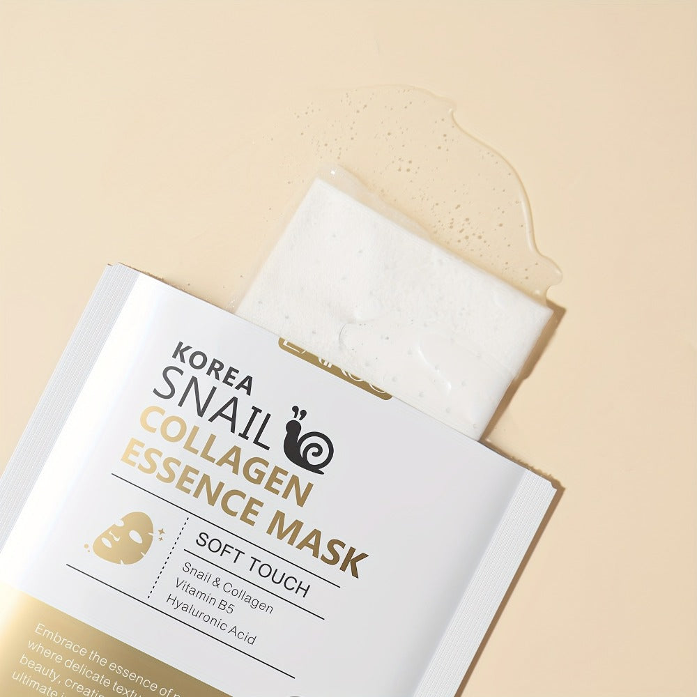 Face Mask, LAIKOU 20-Piece Snail Collagen Sheet Set with Individually Packed Facial Mask Sachets