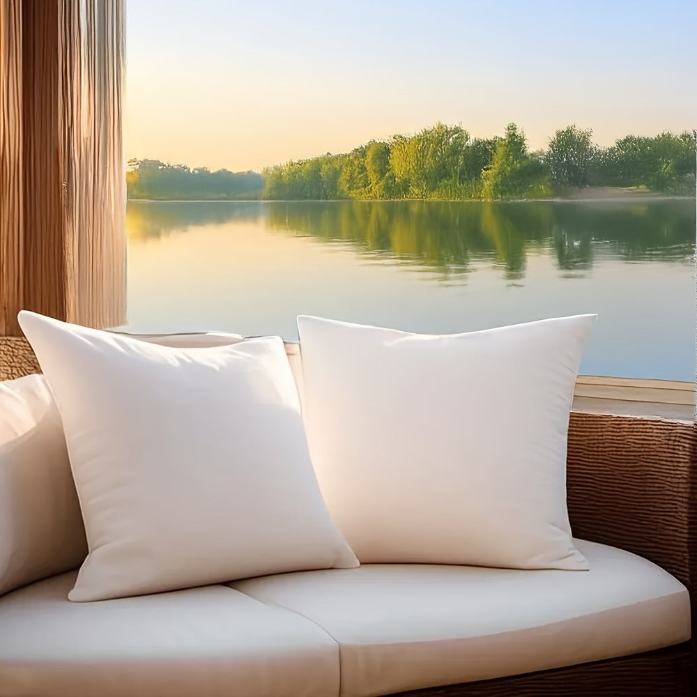 Four-Pack White Throw Pillow Inserts with Zippered Covers in 14-, 16-, 18-, 20- or 22-Inch Square Sizes