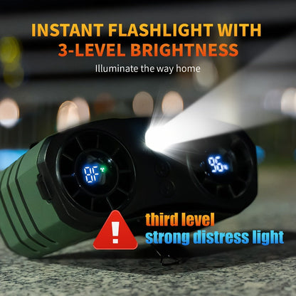 Wearable Waist Fan with 20000mAh Battery, Dual Vents, 10 Settings, Display and Two Color Options