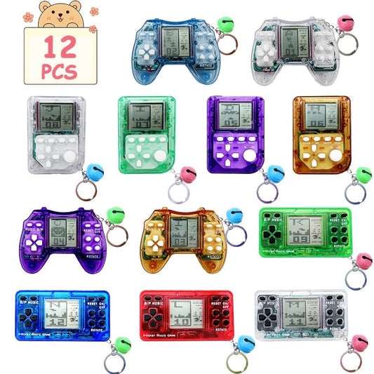 Party Favors Gaming Controller Keychains, 12-Piece Mini Backpack-Clip Set for Game-Themed Events