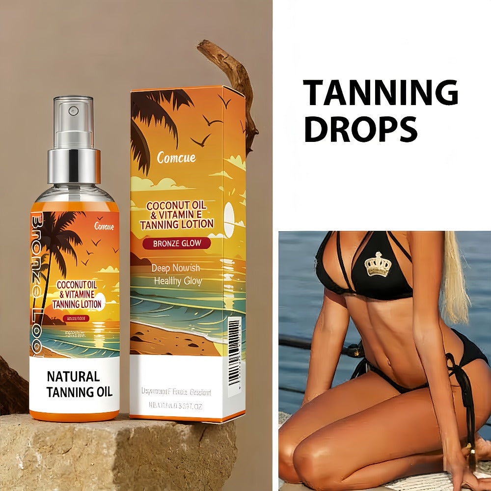 Self Tanning Spray with Coconut Oil 100ml Sunless Tanner for Natural Bronze Glow - Sun-Kissed Complexion Indoor Self Tan Hydrating Nourishing Portable Spray for Women and Men