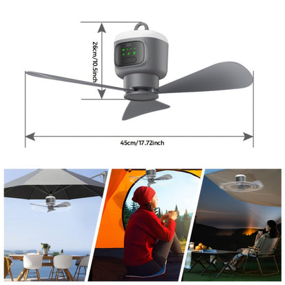 Hanging Camping Fan with 12000mAh Battery, Three Blades, Remote Control, LED Light and Timer Settings