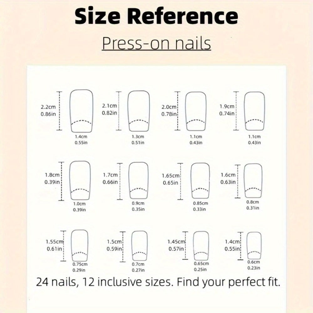 Press On Nails 96-Piece Short Square Set with Pink Chrome Mirror Metallic Full-Cover Finish
