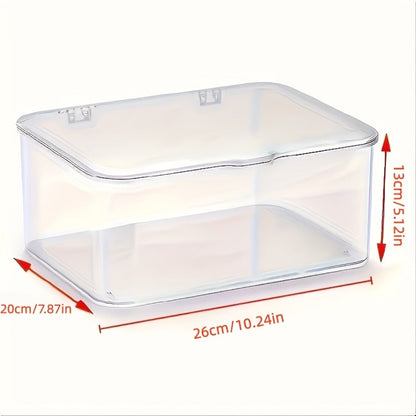 Clear Acrylic Desktop Organizer with Lid - Phone Case Storage Basket for Home Office Desk Organization
