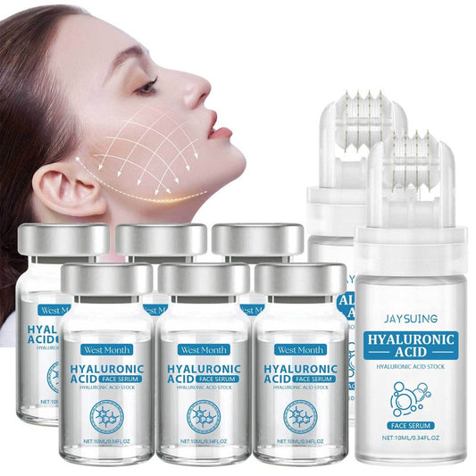 Hyaluronic Acid Collagen Elastin Micro Infusion Facial Serum 0.25mm - Microneedle Serum Roller Deep Moisturizing Skin Elasticity Firming Anti-Aging for Women 2 or 4 Set Kit