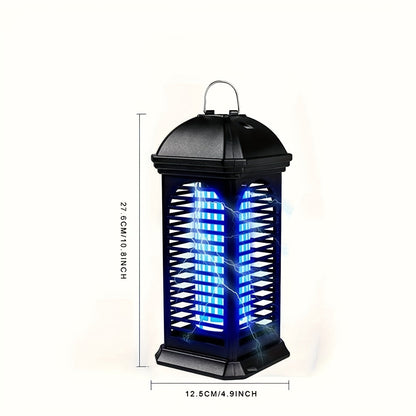 Cylindrical Plug-In Bug Zapper with Blue Grid Light in Black Single or Two-Piece Upgrade Options