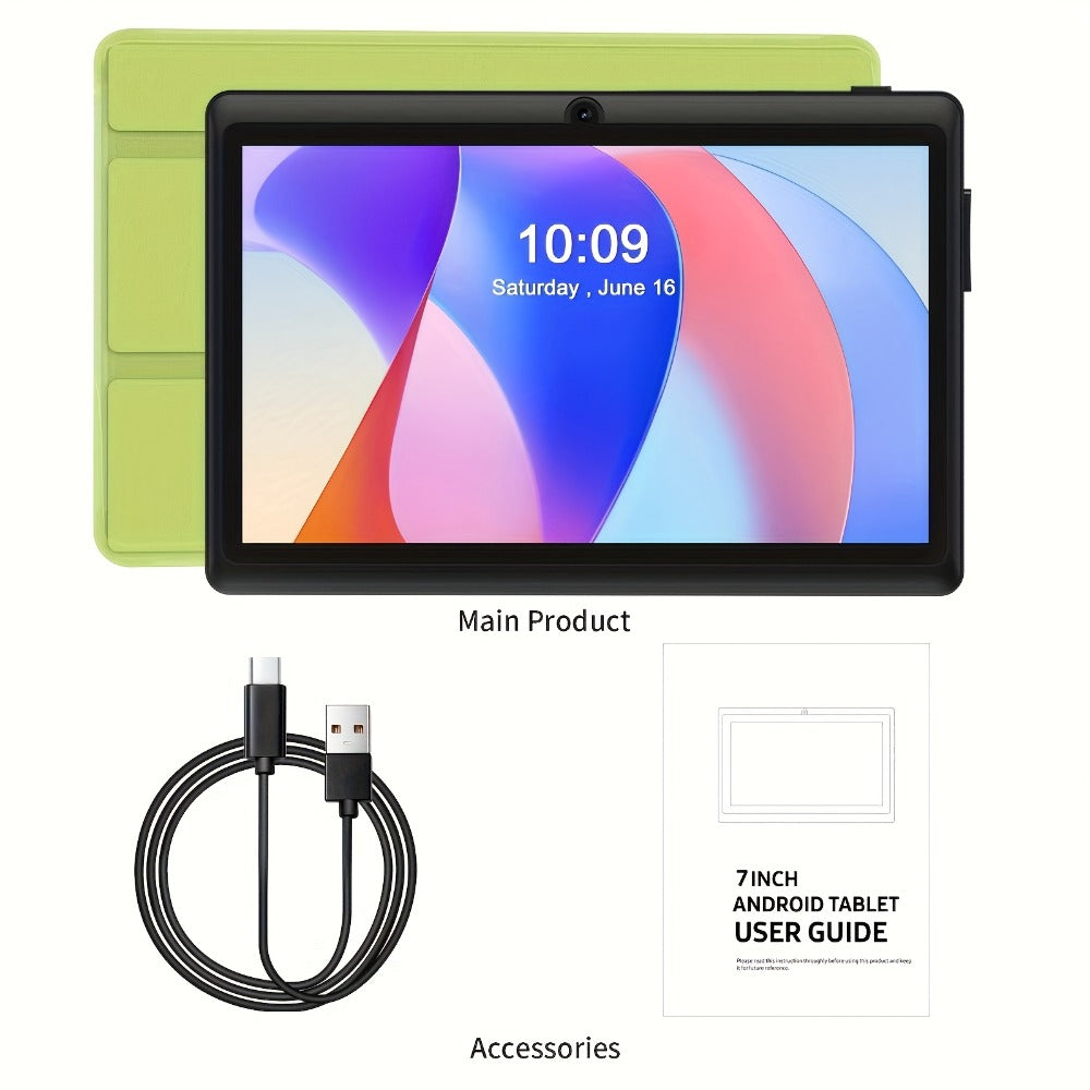 PRITOM Tablet with Detachable Case 7 Inch Android 13, 4GB RAM 32GB ROM Expandable Quad-Core HD IPS Display, Dual Camera Wi-Fi, Lightweight Portable Tablet for Students Seniors Work Study Entertainment 2026 – Blue Green Black Pink