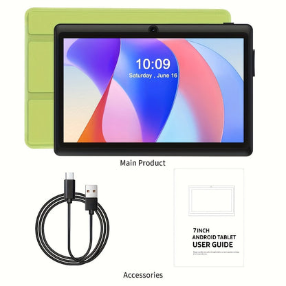 PRITOM Tablet with Detachable Case 7 Inch Android 13, 4GB RAM 32GB ROM Expandable Quad-Core HD IPS Display, Dual Camera Wi-Fi, Lightweight Portable Tablet for Students Seniors Work Study Entertainment 2026 – Blue Green Black Pink
