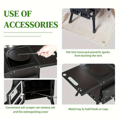 Tent Wood Stove Portable for Garden, Patio and Yard Use, with the Listed Configuration, for Everyday Use and Organized Storage